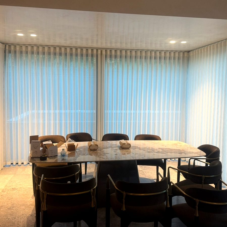 White Sheers — Contemporary Dining Room